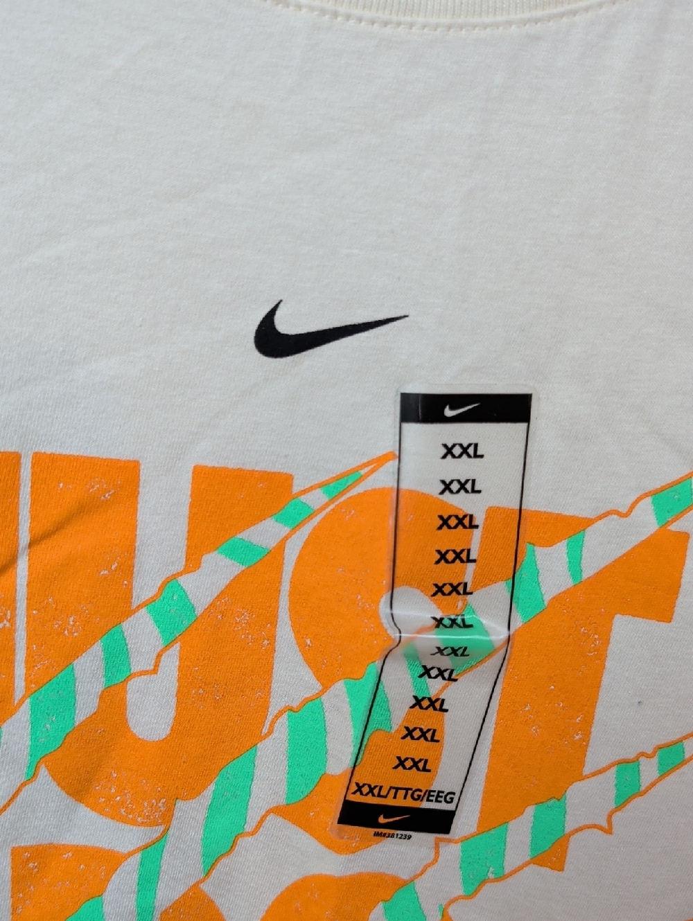 Nike Men’s Cream 'Just Do It' Graphic Tee XXL Nwt - Picture 4 of 6